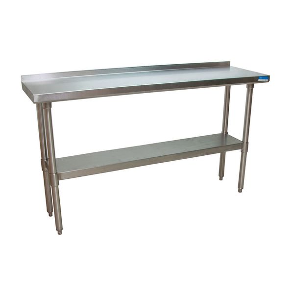 Bk Resources Work Table Stainless Steel With Undershelf, 1.5" Rear Riser 60"Wx18"D VTTR-1860